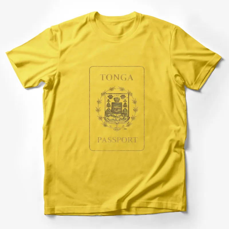 Tonga Passport Cover Design T-Shirt, Vintage Travel Passport Stamp Tee, Unisex Graphic Shirt Male T-Shirt