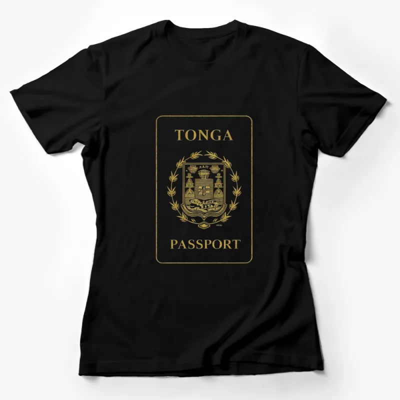 Tonga Passport Cover Design T-Shirt, Vintage Travel Passport Stamp Tee, Unisex Graphic Shirt Female T-Shirt