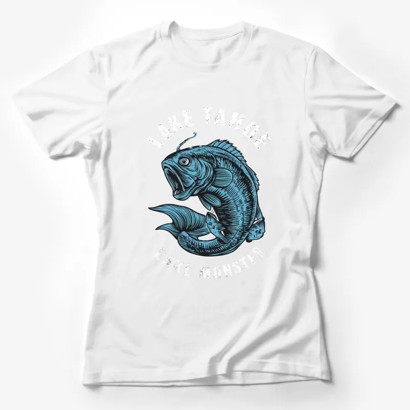 Lake Tahoe Monster Fish Graphic T-Shirt, Unique Blue Fish Design Tee, Trendy Fishing Apparel, Gift for Anglers Female T-Shirt