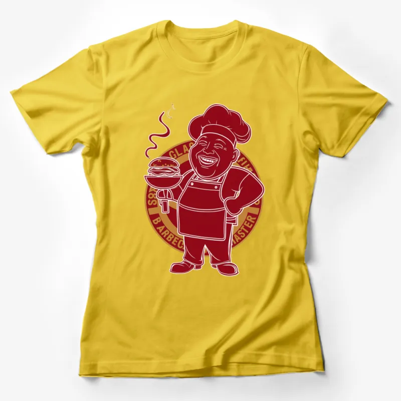 BBQ Master Chef T-Shirt, Red Grill Master Enthusiast Tee, Unisex Culinary Gift Top Female T-Shirt