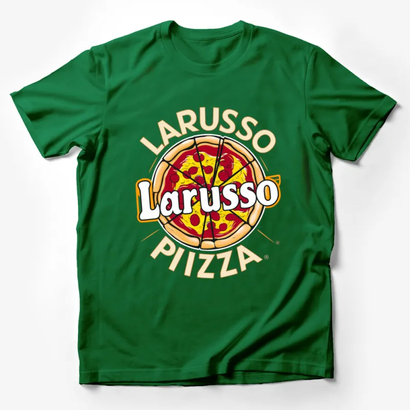 Larusso Pizza Graphic Tee, Vintage Style Pizza Lover T-Shirt, Casual Foodie Apparel, Unisex Male T-Shirt