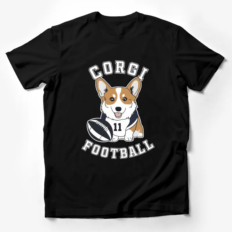 Corgi Football Player T-Shirt, Cute Dog Lover Sports Tee, Rugby Number 11 Shirt Male T-Shirt