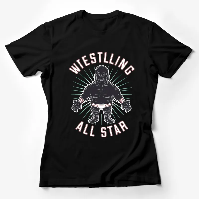 Vintage Wrestling All Star T-Shirt, Classic Wrestler Graphic Tee, Retro Style Sports Shirt for Men and Women Female T-Shirt