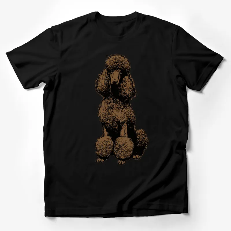 Vintage Poodle Dog Print T-Shirt, Classic Animal Lover Tee, Unique Pet Graphic Shirt, Soft Cotton Unisex Apparel Male T-Shirt