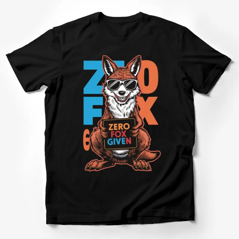 Zero Fox Given T-Shirt, Funny Fox With Sunglasses Graphic Tee, Unisex Casual Shirt Male T-Shirt