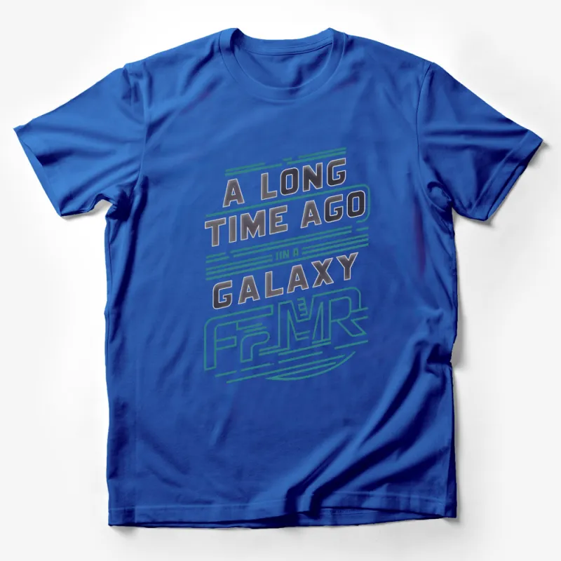 Retro Galaxy Inspired T-Shirt, A Long Time Ago Text, Sci-Fi Fan Apparel Male T-Shirt