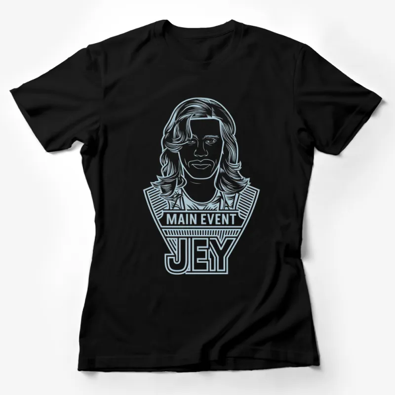 Main Event Jey Retro Style Graphic T-Shirt, Stylish Casual Wear, Fashionable Top for All Female T-Shirt