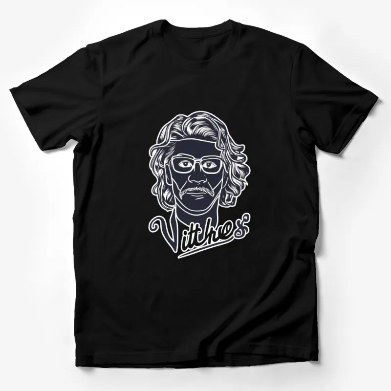 Vintage Inspired Vittorio's Mustached Man Artwork T-Shirt, Unique Hipster Style, Graphic Tee Male T-Shirt