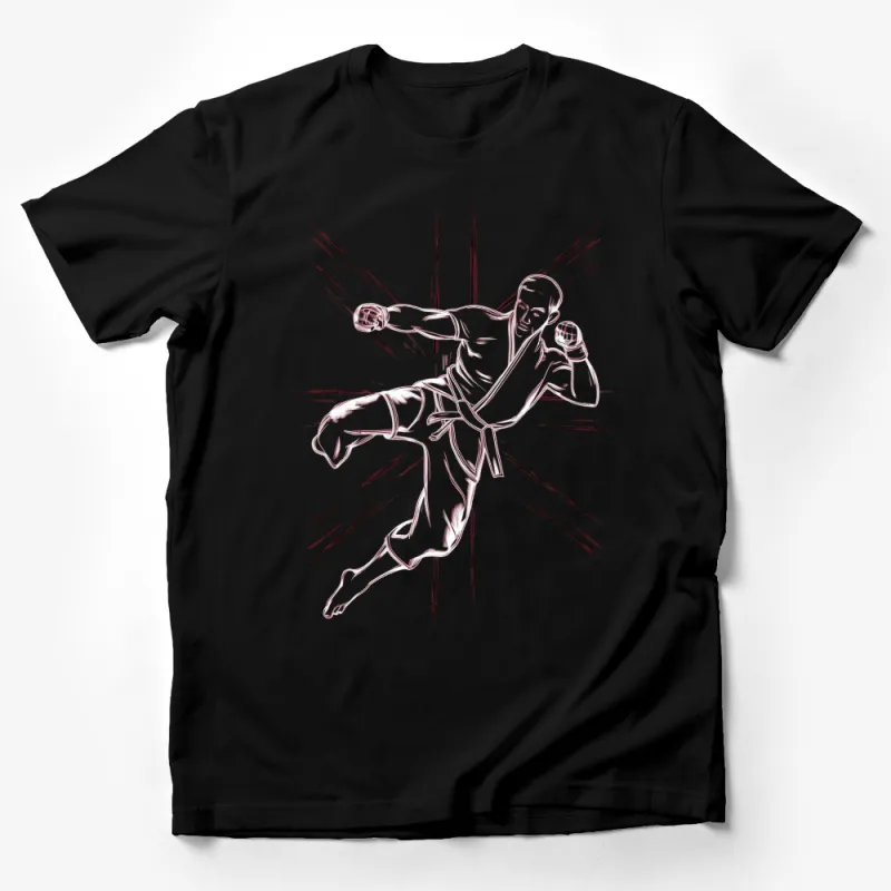 Martial Arts Karate Fighter Sketch Men's T-Shirt, Stylish Sports Tee, Unique Gift Male T-Shirt