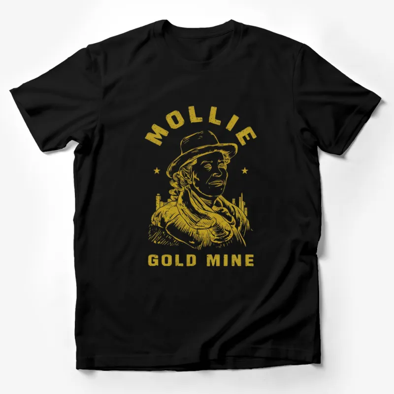 Vintage Mollie Gold Mine Graphic T-Shirt, Retro Gold Mining, Urban Style, Unique Casual Wear Male T-Shirt