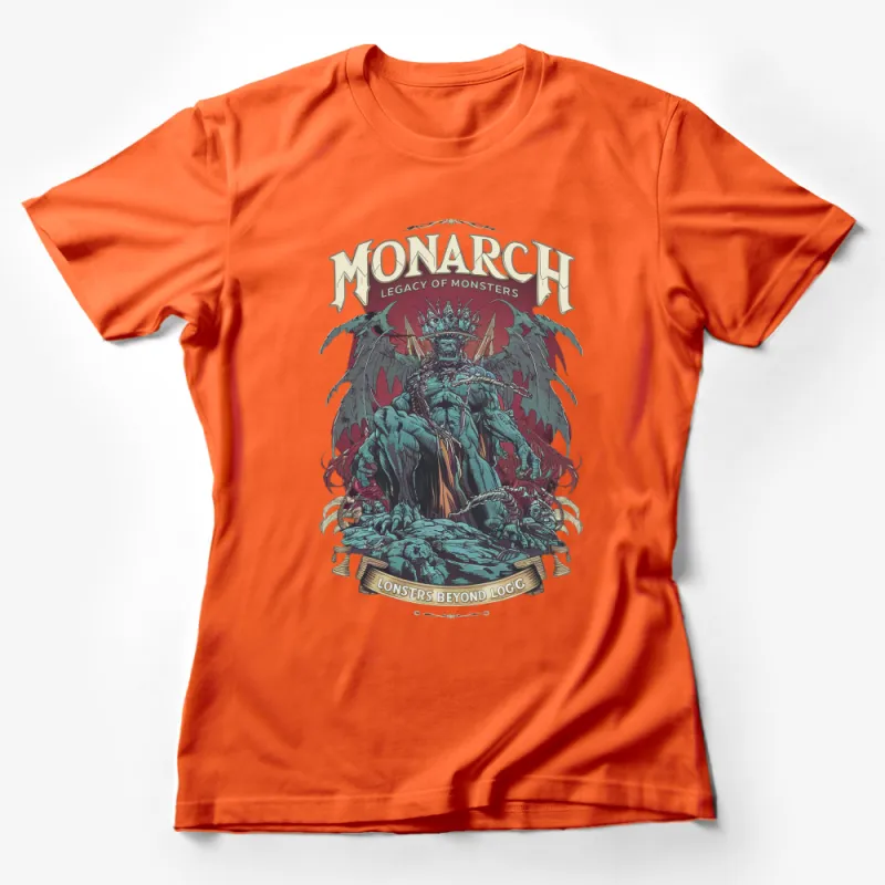 Monarch Legacy of Monsters T-Shirt, Gothic King and Beasts Graphic Tee, Fantasy Horror Art Shirt, Unique Gift for Fantasy Lovers Female T-Shirt