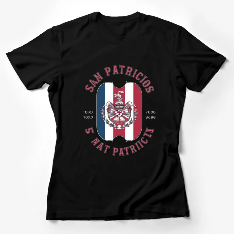 San Patricios Battalion Crest Graphic T-Shirt, Patriotic Historic Emblem, Unisex Tee Female T-Shirt