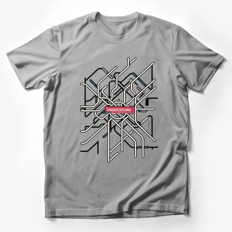 Abstract Subway Map T-Shirt, Colorful Urban Transit Line Art Tee, Unique Graphic Design Top for Men and Women Male T-Shirt