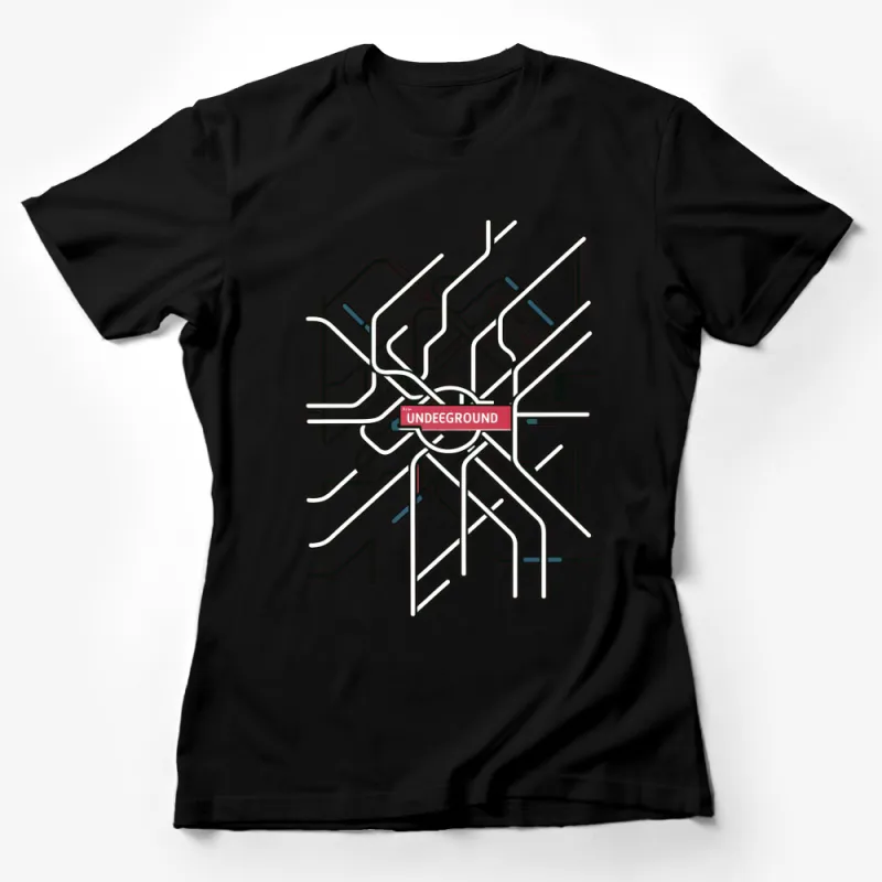 Abstract Subway Map T-Shirt, Colorful Urban Transit Line Art Tee, Unique Graphic Design Top for Men and Women Female T-Shirt