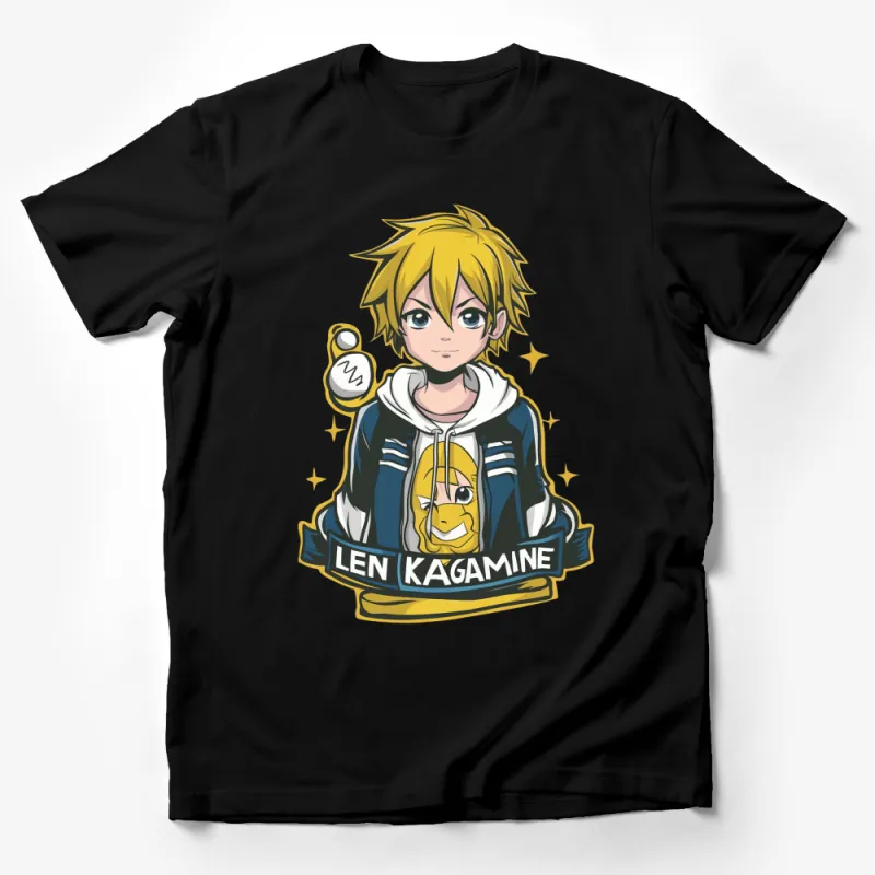 Anime Character T-Shirt, Len Kagamine Vocaloid Graphic Tee, Unisex Manga Shirt Male T-Shirt