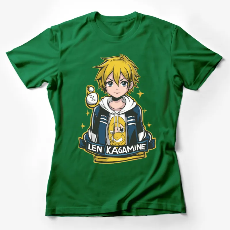 Anime Character T-Shirt, Len Kagamine Vocaloid Graphic Tee, Unisex Manga Shirt Female T-Shirt