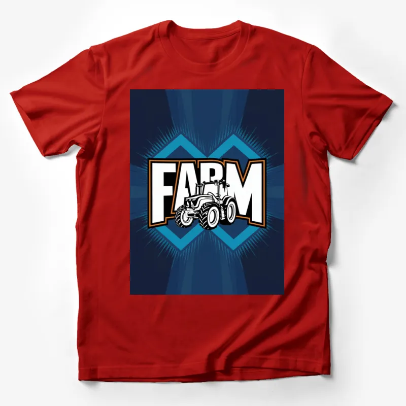 Retro Farm Tractor Graphic T-Shirt, Vintage Farmer Design Tee, Agriculture Machine Apparel Male T-Shirt