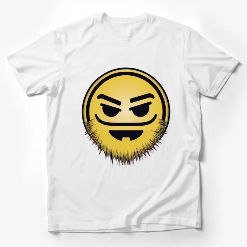 Men's Angry Face Emoji Graphic T-Shirt, Yellow Black Casual Tee, Unique Expression Shirt, Gift for Him Male T-Shirt