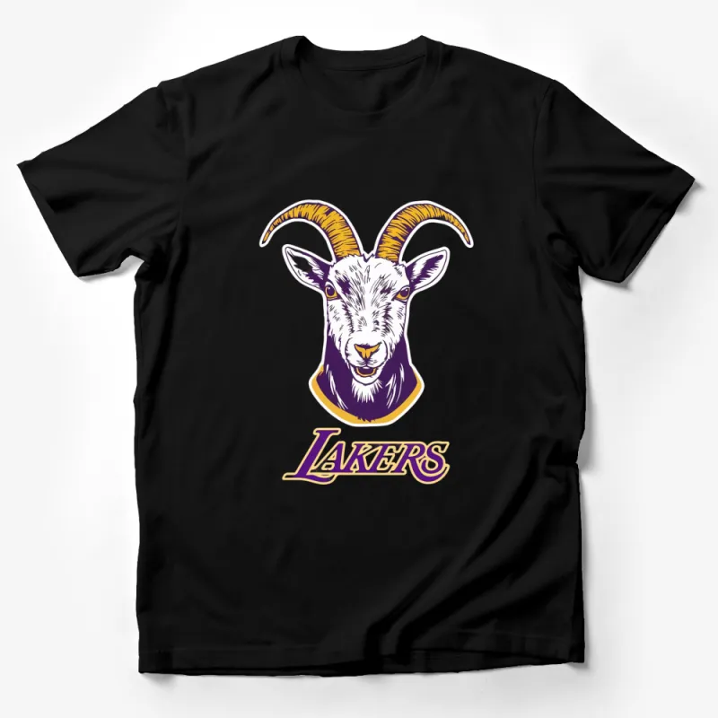 Lakers Goat Emblem T-Shirt, Purple and Gold Unisex Tee, Sports Fan Apparel, Unique Graphic Shirt Male T-Shirt