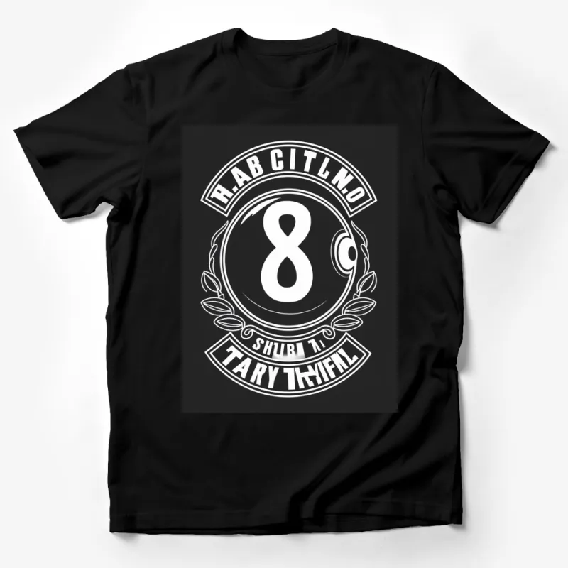 Vintage Typography Number 8 T-Shirt, Classic Black and White Tee, Unisex Graphic Shirt Male T-Shirt