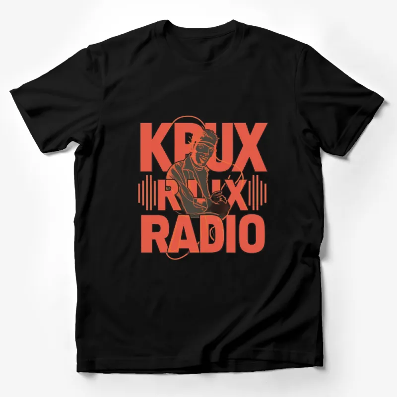 Vintage KRUX Radio T-Shirt, Retro DJ Graphic Tee, 80s Music Lover Gift, Unique Radio Station Shirt Male T-Shirt