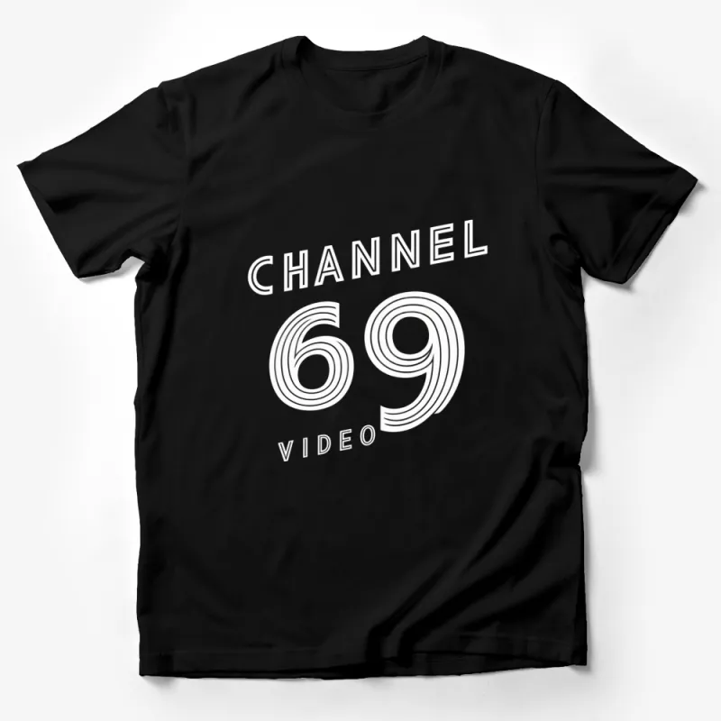 Vintage Channel 69 Video Logo T-Shirt, Retro Style Graphic Tee, Unisex Casual Black Shirt Male T-Shirt