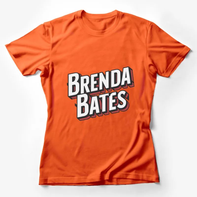 Brenda Bates Retro Style Bold Text Graphic T-Shirt, Vintage Look Casual Tee, Trendy Streetwear Female T-Shirt