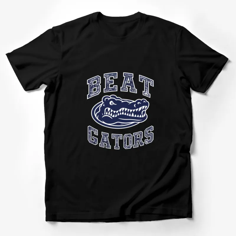 Vintage Beat Gators Graphic T-Shirt, College Sports Fan Apparel, Navy Blue Male T-Shirt