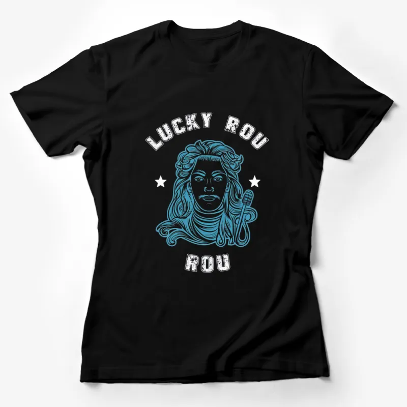 Lucky Rou Vintage Style Graphic T-Shirt, Retro Singer Design Tee, Unique Music Lover Gift Female T-Shirt