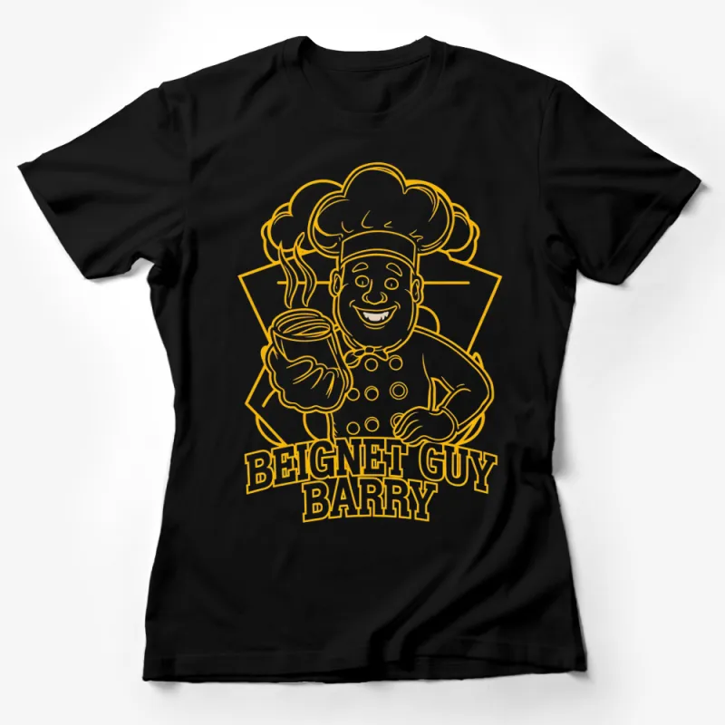 Beignet Guy Barry Cartoon Chef Graphic T-Shirt, Fun Kitchen Cook Tee, Food Lover Gift Female T-Shirt