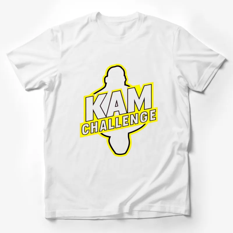 KAM Challenge Bold Text Yellow and Black T-Shirt, Unique Graphic Tee, Unisex Cotton Shirt, Casual Wear Male T-Shirt