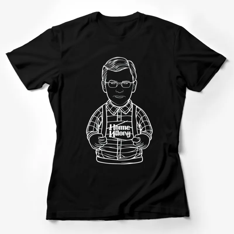 Unique Home Apron Glory Black T-Shirt, Cool Cartoon Chef Graphic Tee, Stylish Kitchenwear Design Female T-Shirt