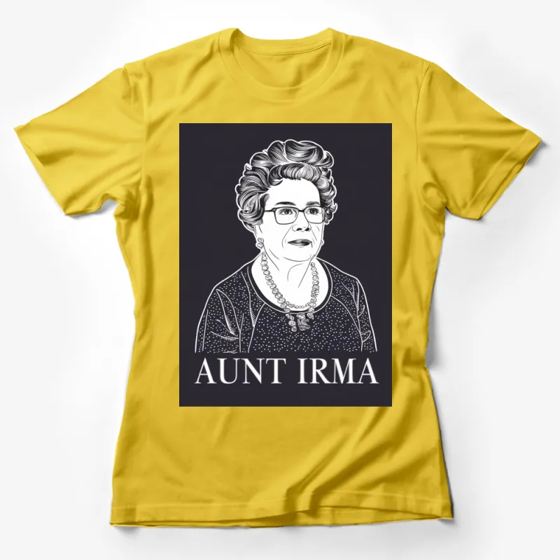 Aunt Irma T-Shirt, Vintage Portrait Graphic Tee, Classic Black and White Design, Women's Fashion Top Female T-Shirt