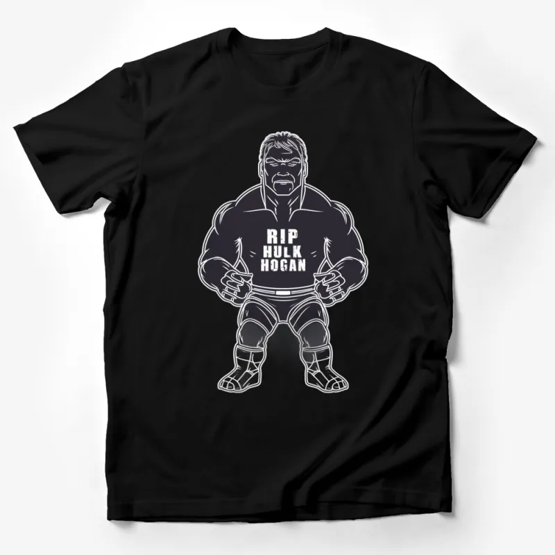 Hulk Hogan Rip Tribute Graphic T-Shirt, Vintage Wrestling Icon Tee, Retro Muscle Wrestler Shirt, Unique Fan Gift Male T-Shirt