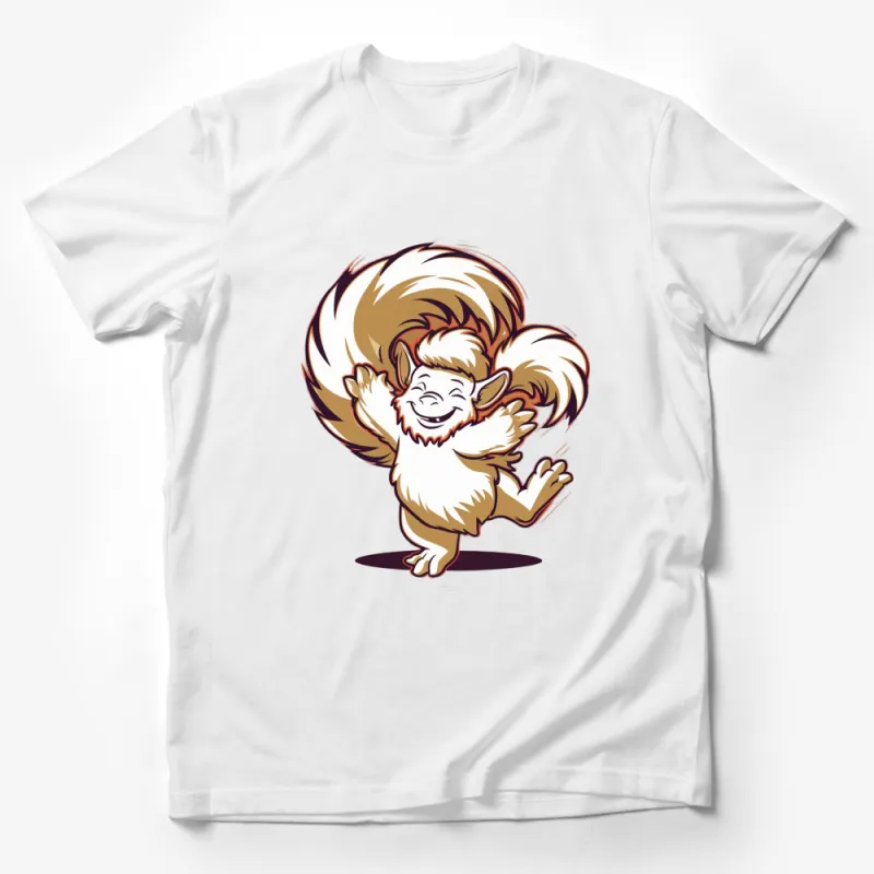 Cartoon Yeti Dance T-Shirt, Cute Monster Graphic Tee, Fun Youthful Unisex Shirt for All Ages Male T-Shirt