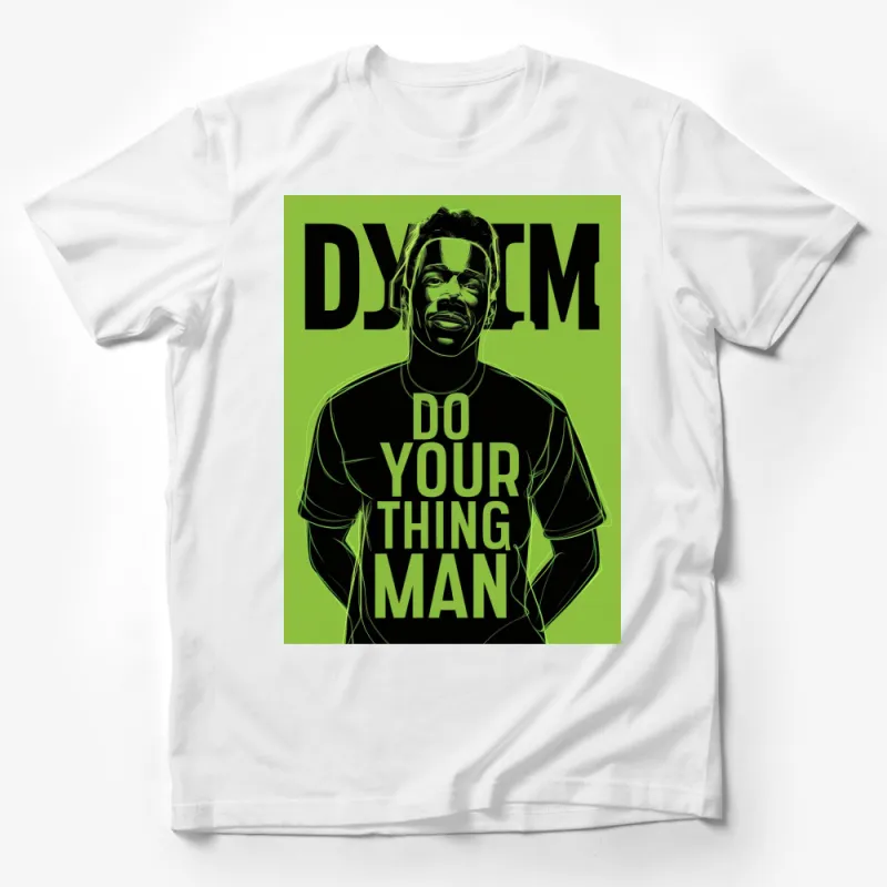 Bold Green T-Shirt, Do Your Thing Man Graphic Tee, Black and Green Motivational Shirt Male T-Shirt