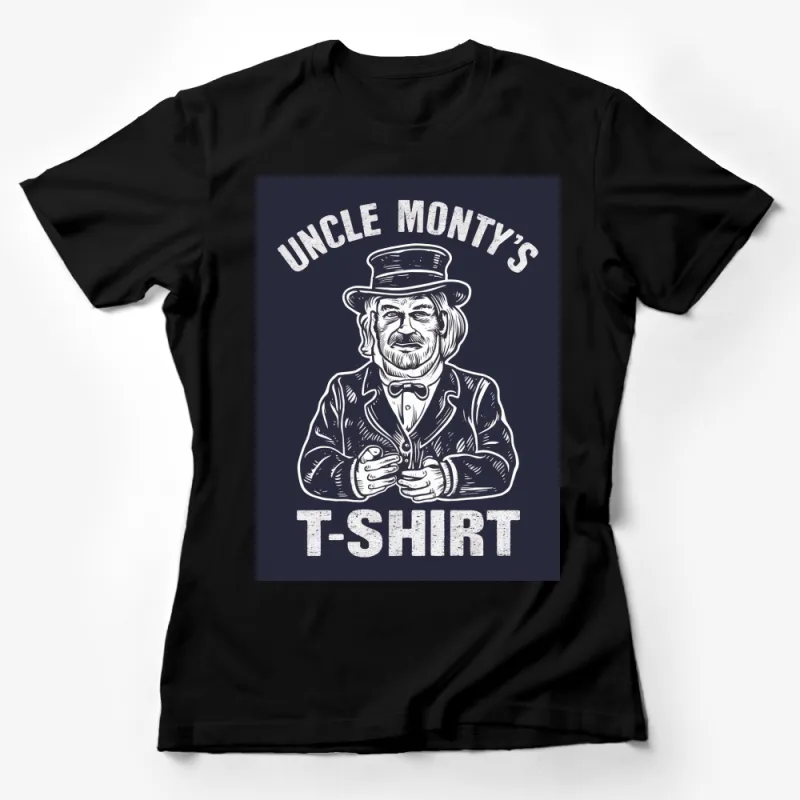 Uncle Monty's Vintage Style T-Shirt, Classic Gentleman Graphic Tee, Unique Gift Idea Female T-Shirt