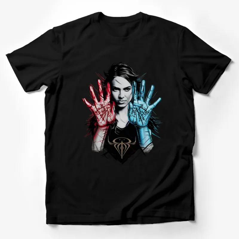 Colorful Hands Graphic T-Shirt, Vibrant Artistic Design, Unique Fashion, Unisex Tee Male T-Shirt