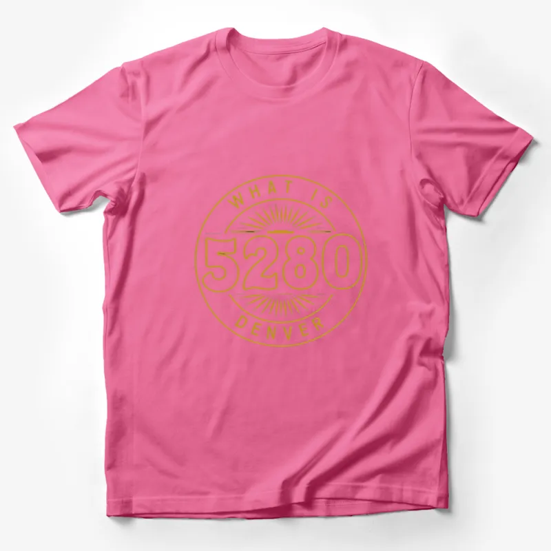 Denver 5280 T-Shirt, What is 5280 Graphic Tee, Sunray Design, Golden Print, Casual Wear, Gift Idea Male T-Shirt