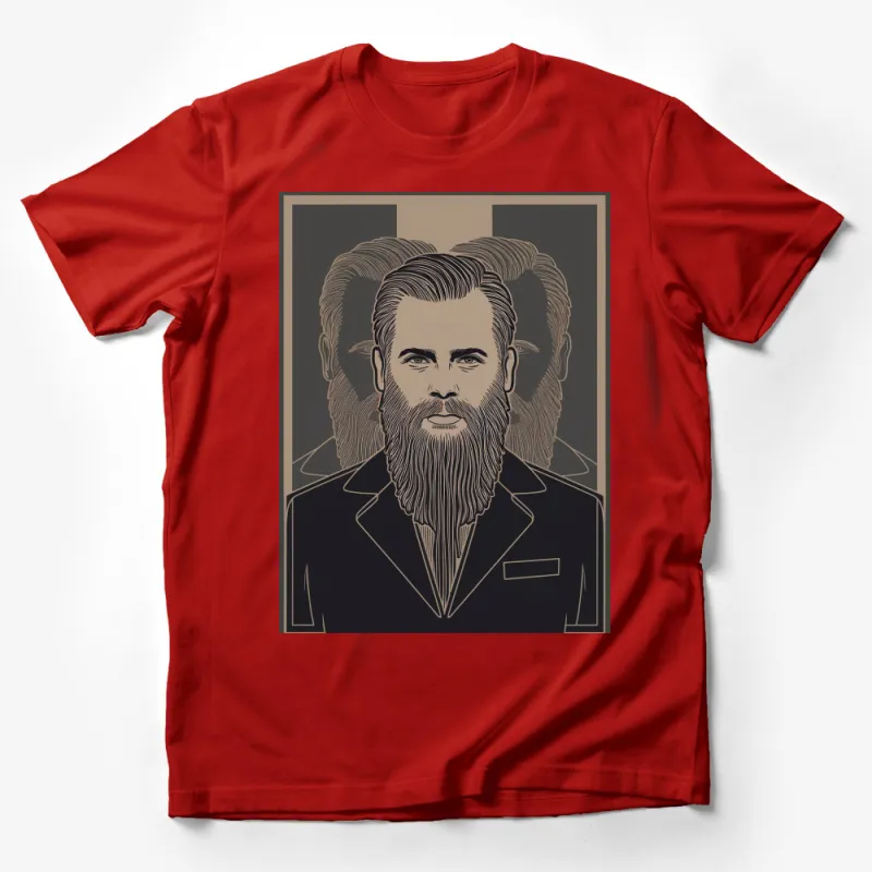 Vintage Style Bearded Man T-Shirt, Classic Art Portrait Tee, Artistic Fashion Top, Unique Graphic Shirt Male T-Shirt