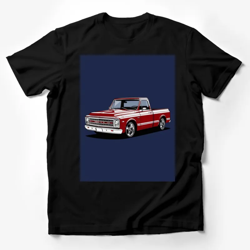 Vintage Red Pickup Truck Graphic T-Shirt, Classic Car Enthusiast Gift, Men's Fashion Tee Male T-Shirt