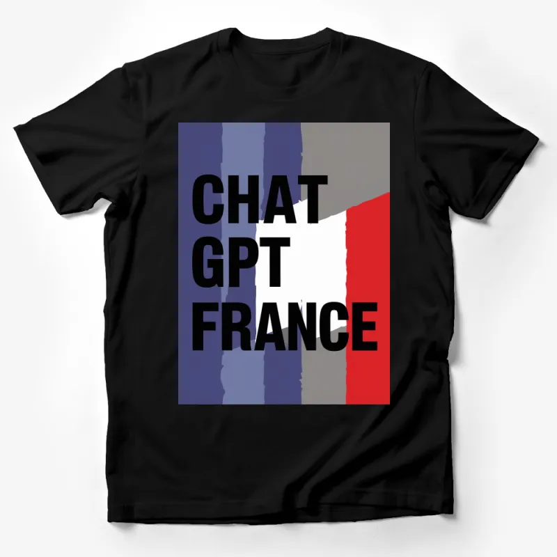 Chat GPT France T-Shirt, Patriotic French Flag Colors, Unisex Graphic Tee, Casual and Comfortable Apparel Male T-Shirt