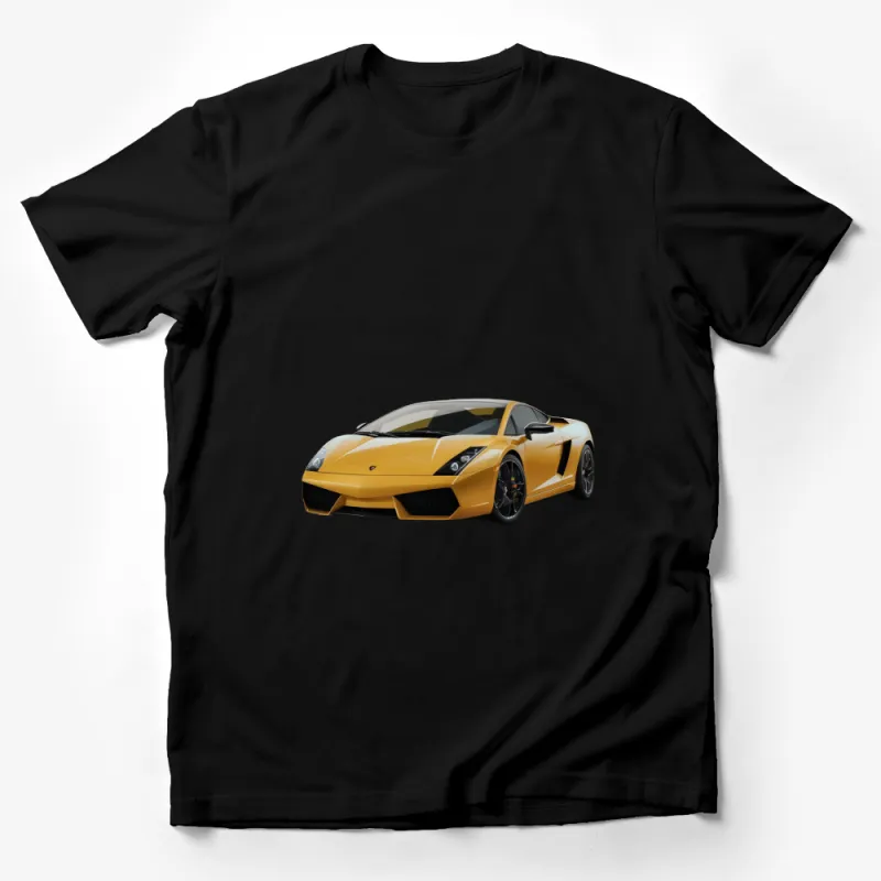 Yellow Sports Car T-Shirt, Luxury Performance Vehicle Graphic Tee, Auto Enthusiast Gift, Bold Unisex Car Lover Apparel Male T-Shirt