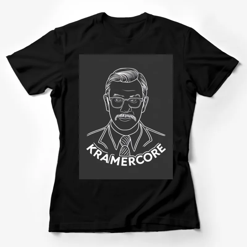 Kramercore Vintage Style Black T-Shirt, Classic TV Show Character Print, Retro Graphic Tee for Men and Women Female T-Shirt