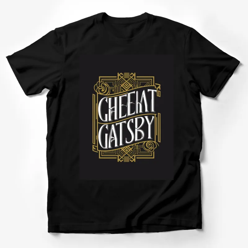 Art Deco Inspired Great Gatsby T-Shirt, Vintage 1920s Style Graphic Tee, Elegant Typography Male T-Shirt