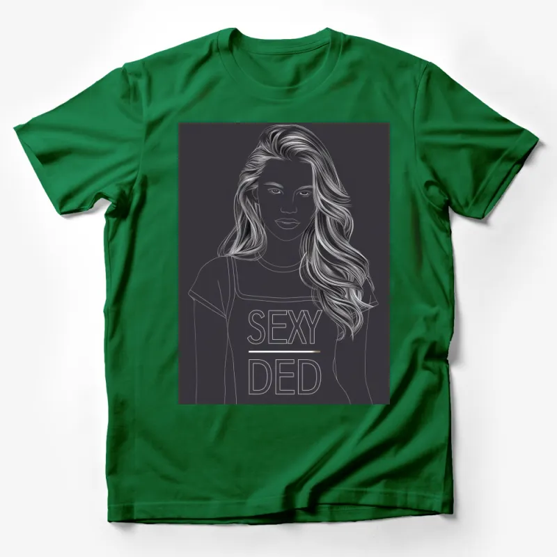 Sexy Ded Woman Line Art T-Shirt, Modern Minimalist Fashion, Trendy Monochrome Tee, Unique Graphic Design Shirt Male T-Shirt