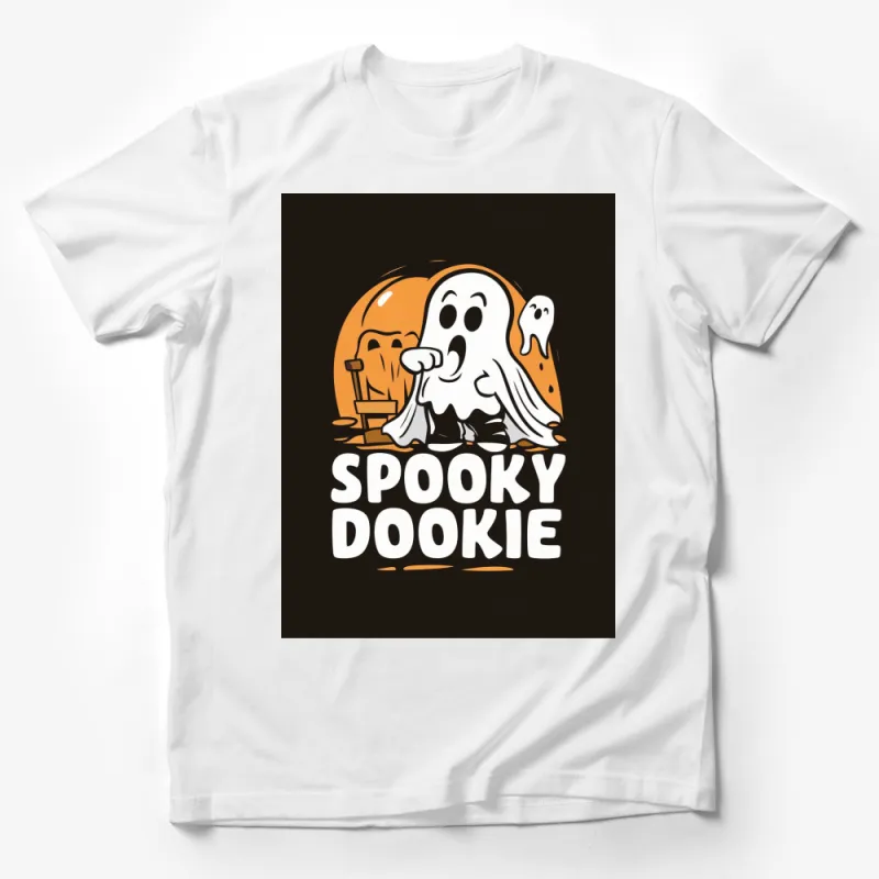 Funny Ghost Halloween T-Shirt, Spooky Dookie Graphic Tee, Cute Ghost and Moon Unisex Shirt Male T-Shirt