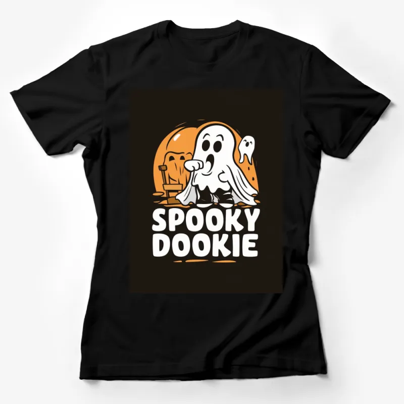 Funny Ghost Halloween T-Shirt, Spooky Dookie Graphic Tee, Cute Ghost and Moon Unisex Shirt Female T-Shirt