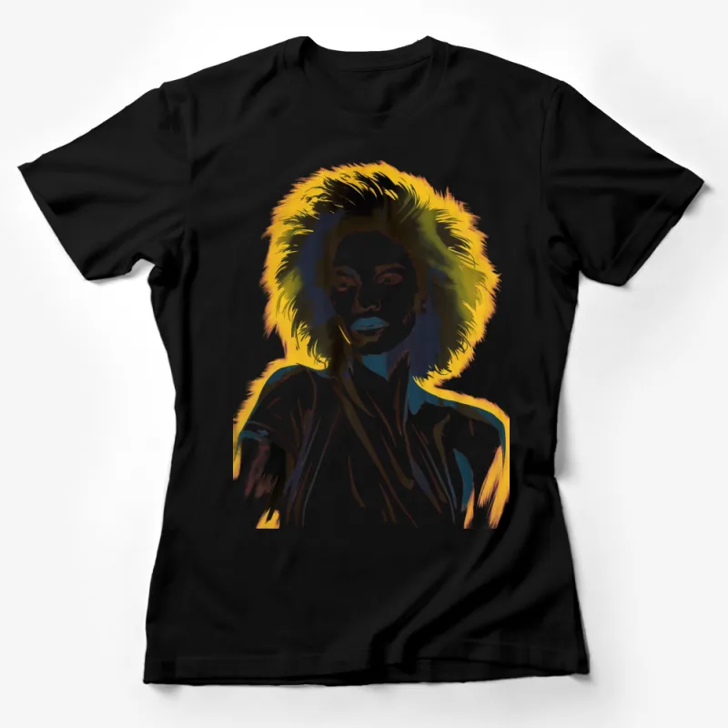 Colorful Pop Art Style Female Portrait T-Shirt, Vibrant Fashion Statement Tee Female T-Shirt