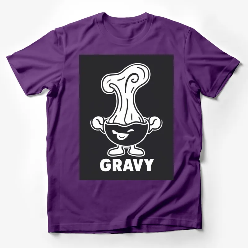 Funny Gravy Boat Cartoon T-Shirt, Cute Food Graphic Tee, Unique Casual Wear, Unisex Male T-Shirt